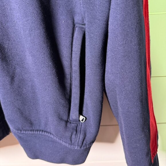 VTG Polo Ralph Lauren Men's Navy w/ Red Stripe Fleece Full Zip Up Sz Large - Picture 5 of 7